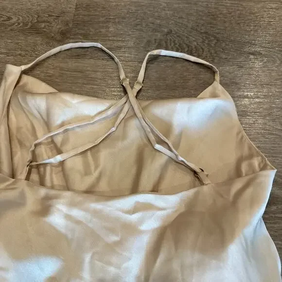 Show Me Your‎ Mumu Slip Dress Womens Small Satin Champagne Bridesmaid Short - Picture 6 of 6